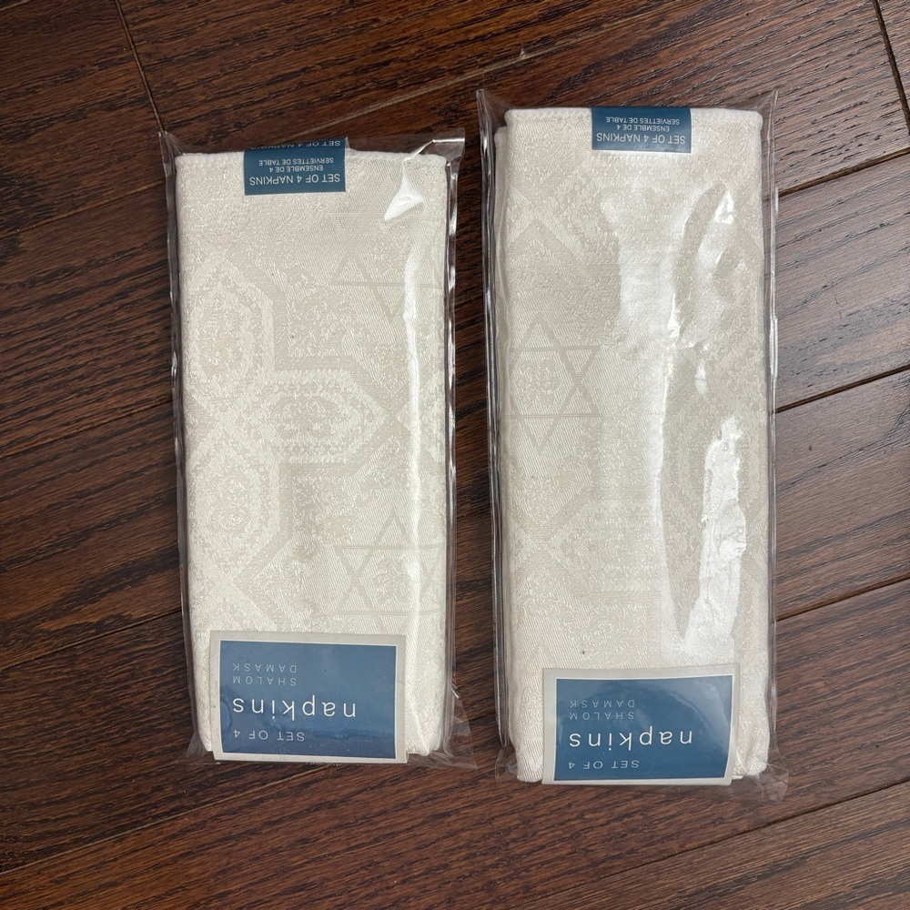 "Shalom Toile" patterned cloth napkins